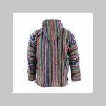 " MEXICO " hrubá bundomikina s kapucou "Klokanka " 80%bavlna 20%polyester farba: šedá s multifarebnými pruhmi